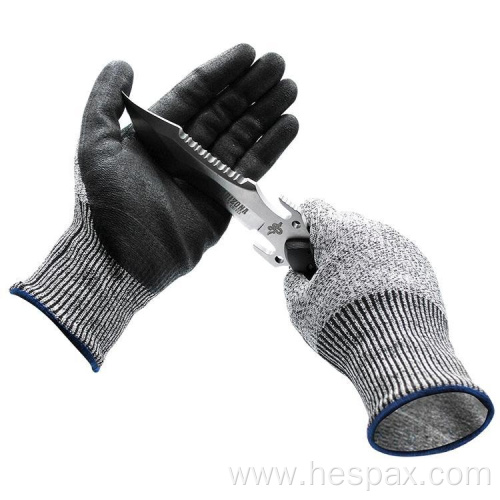 Hespax Sandy Nitrile Palm Coated Gloves Anti Cut